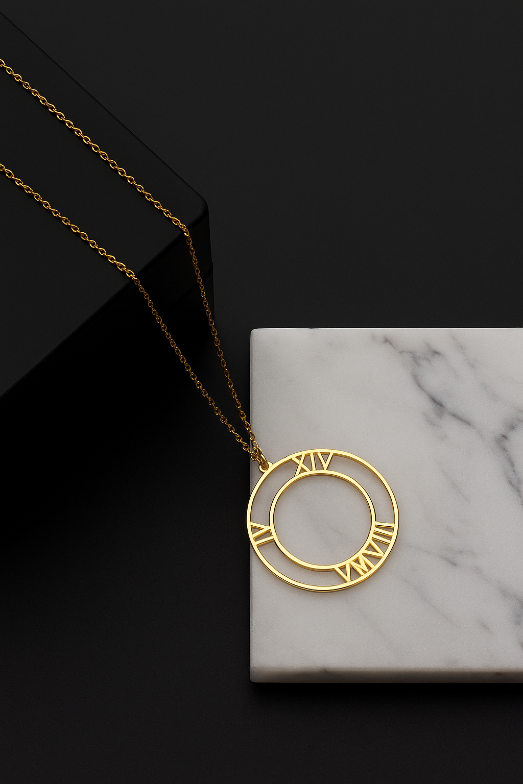 Roman Numerals Date Necklace - Custom